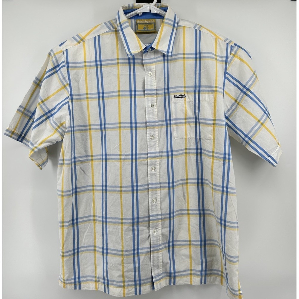 South Pole Shirt Sleeve Button‎ Down Shirt Multicolored Men's Size XL